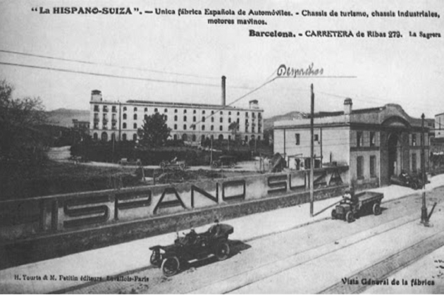 Fábrica Hispano Suiza de la Sagrera (1911). Fuente Centro Documental de la Sagrera