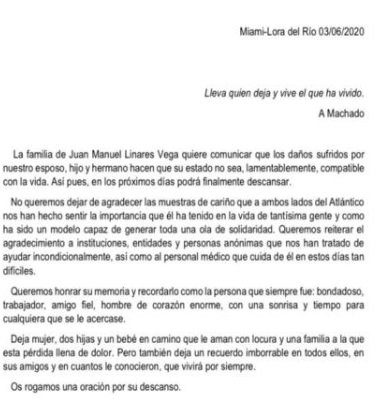 comunicado juanma linares