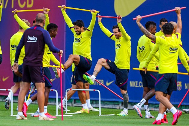 Messi Suarez Barca entrenamiento @FCB