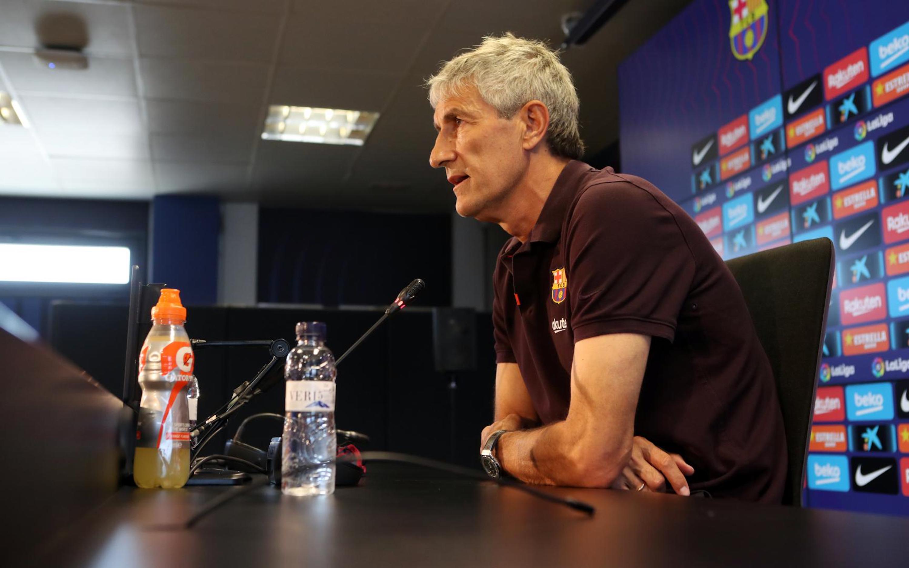 Setién anuncia rotaciones y habla sobre la ausencia de público en el Camp Nou