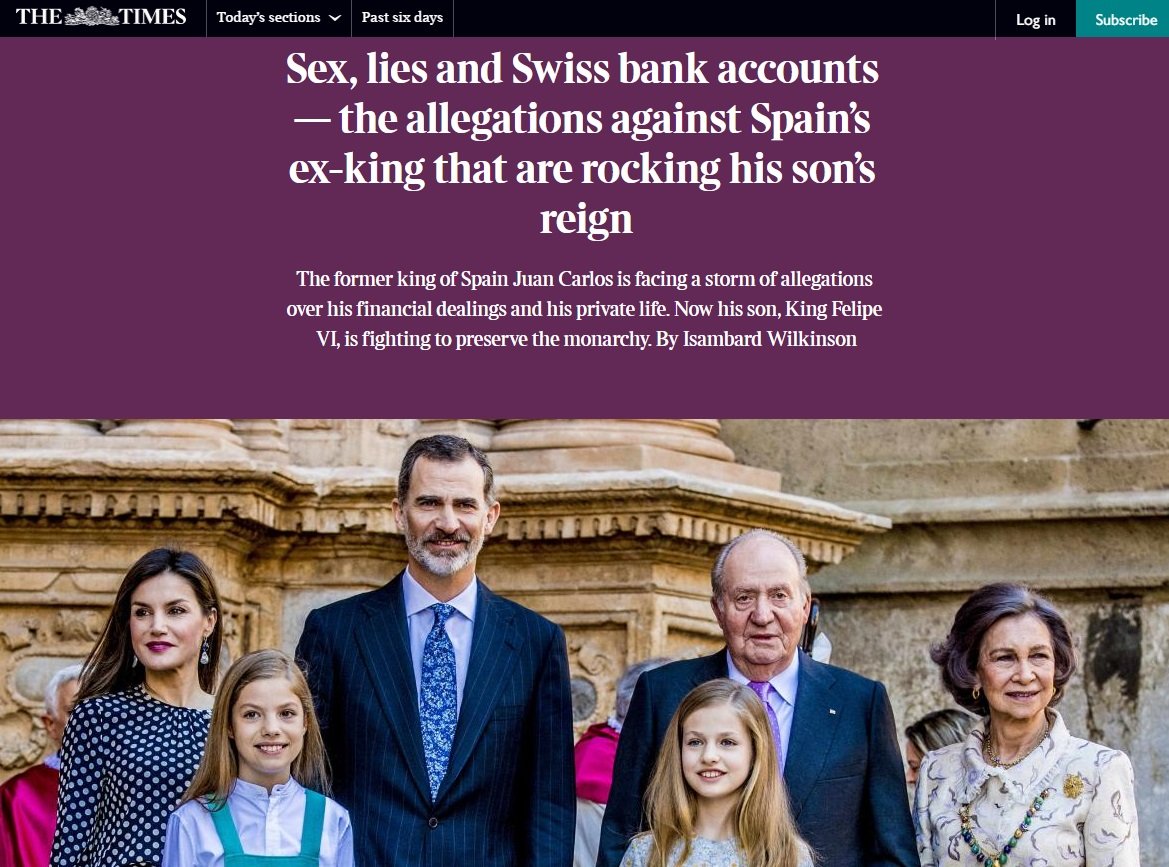 Captura pantalla The Times monarquía