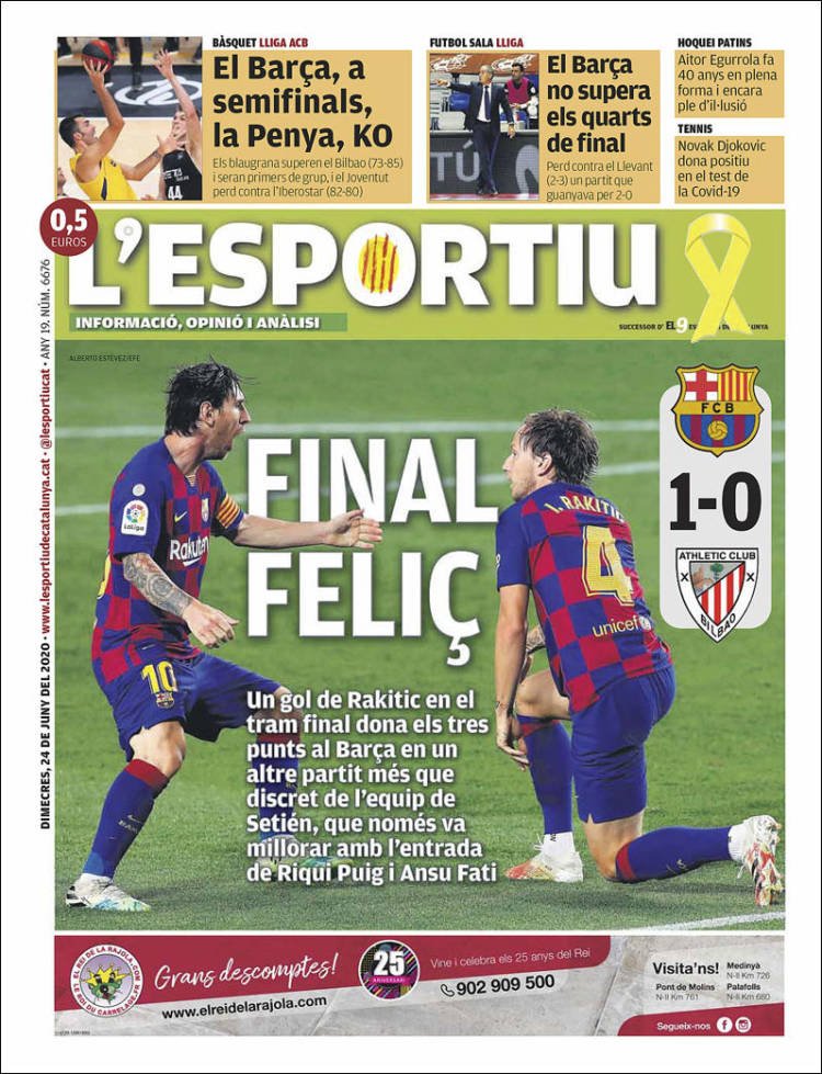 L'Esportiu Portada 24 06 2020