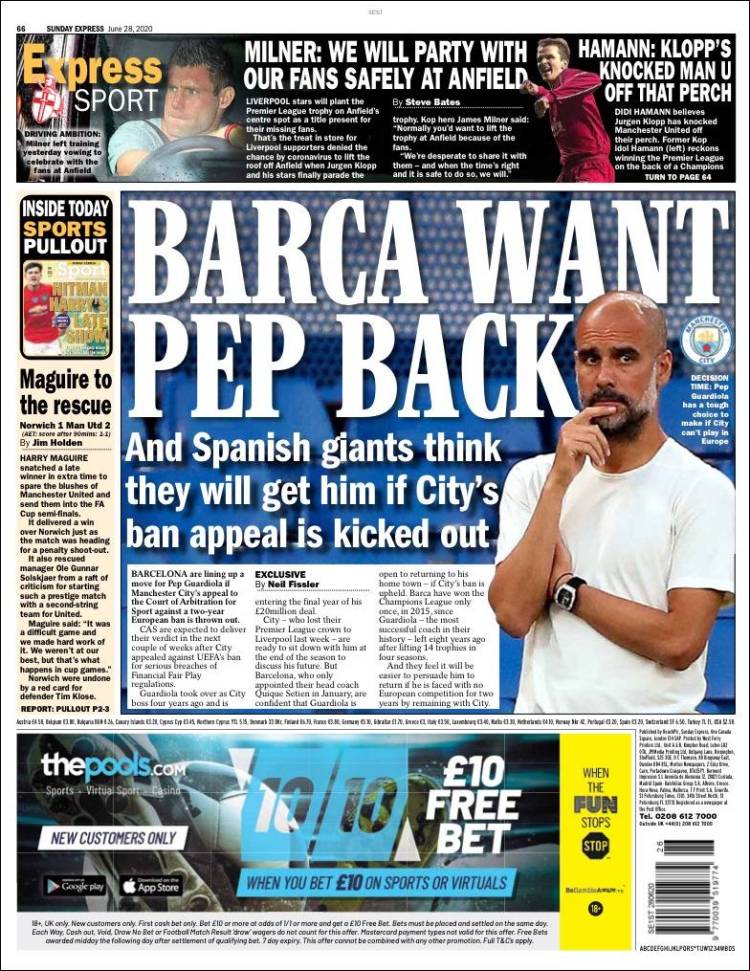 Portada Express Sport 28 06 2020