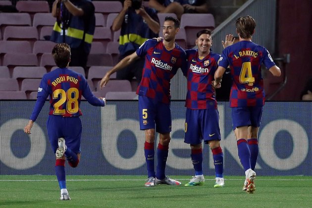 Messi Rakitic Busquets gol Barca Atletic Madrid EFE