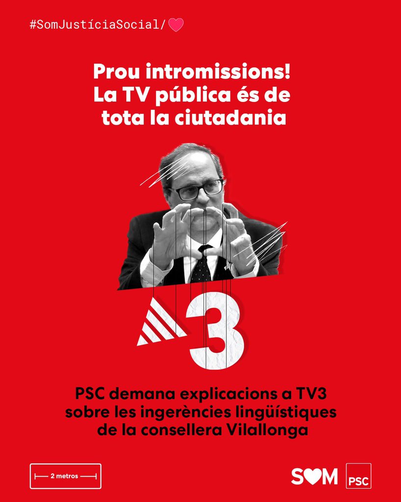 Torra responde al PSC: "¿Así ven al president, manipulando medios públicos?"