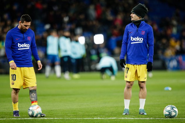 Leo Messi Anotine Griezmann escalfament Europa Press