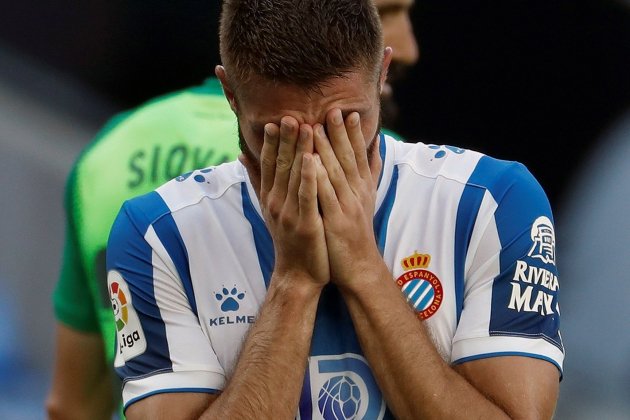 David Lopez manos cara triste Espanyol Leganes EFE
