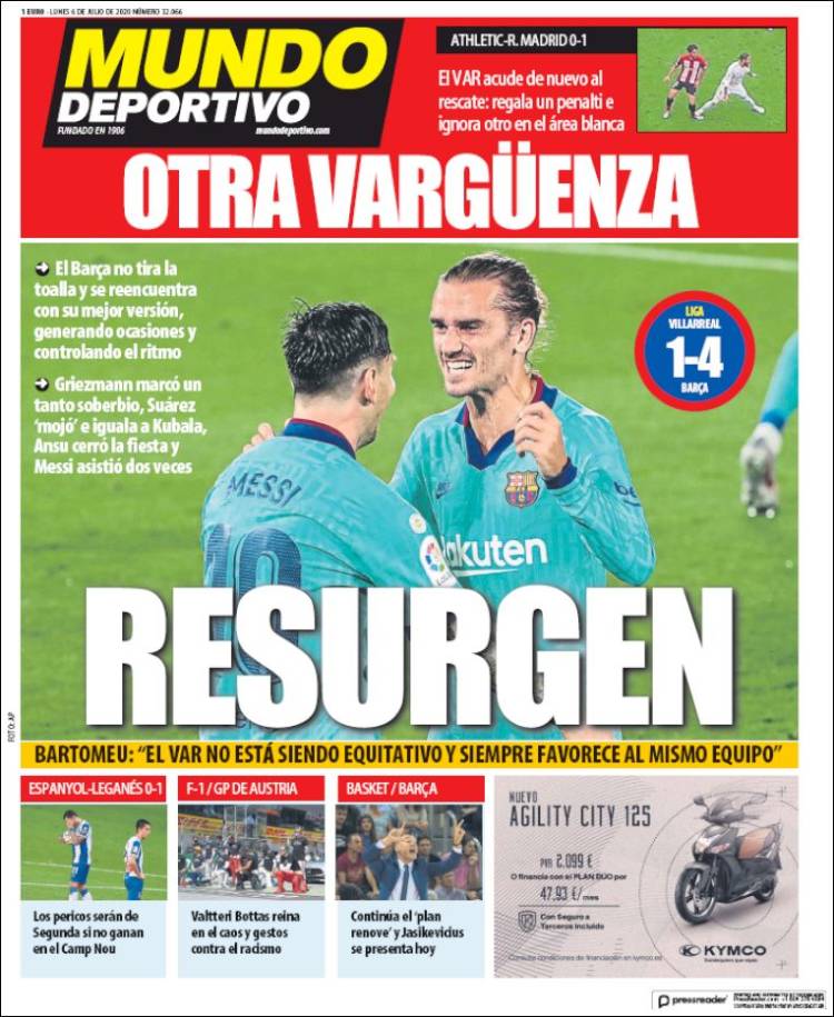 Mundo Deportivo Portada 06 07 2020