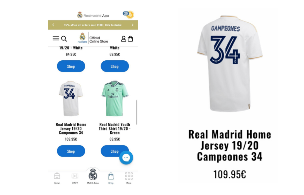 Real Madrid web campio Ata camiseta 34