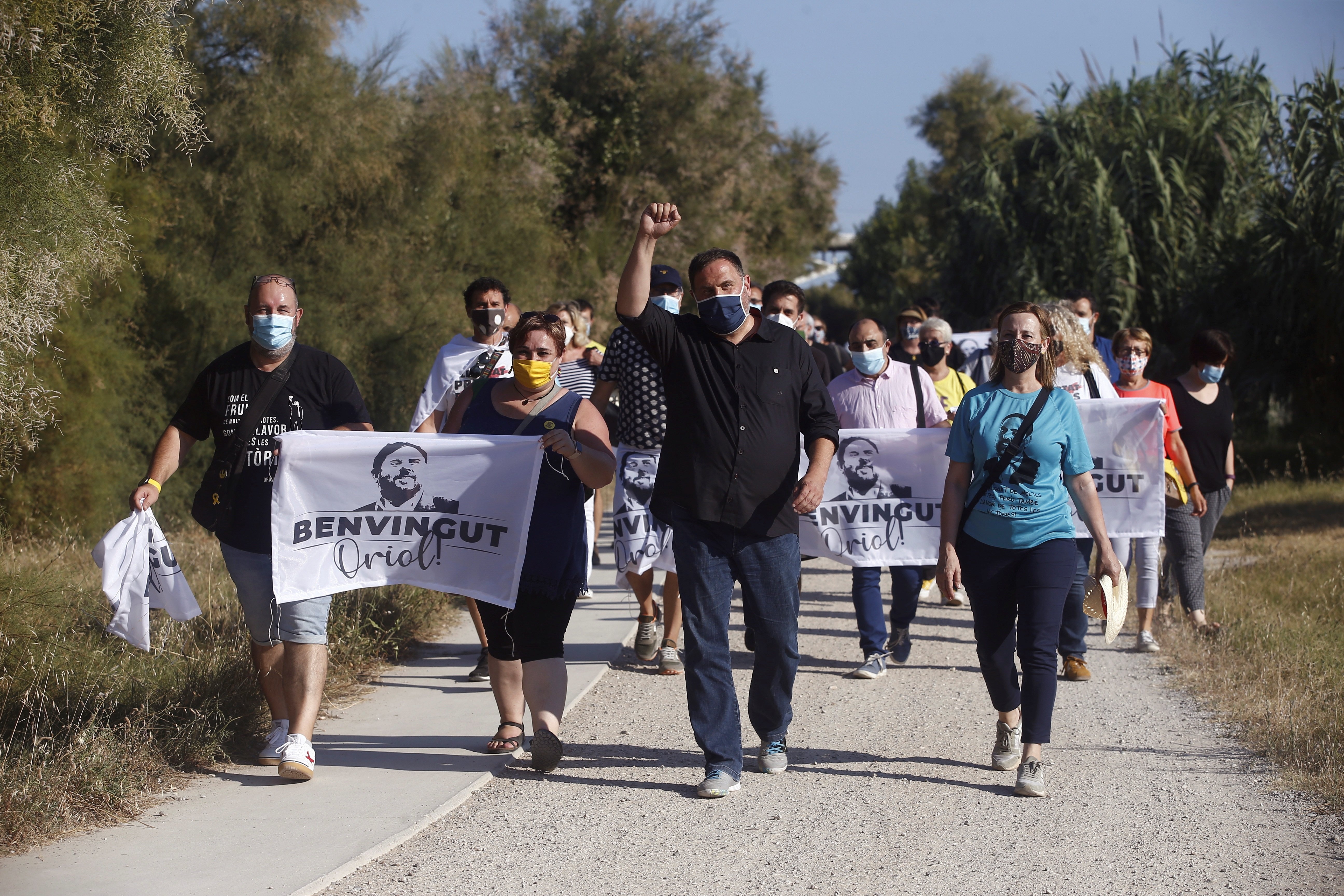 La emotiva llegada de Junqueras a Sant Vicenç dels Horts