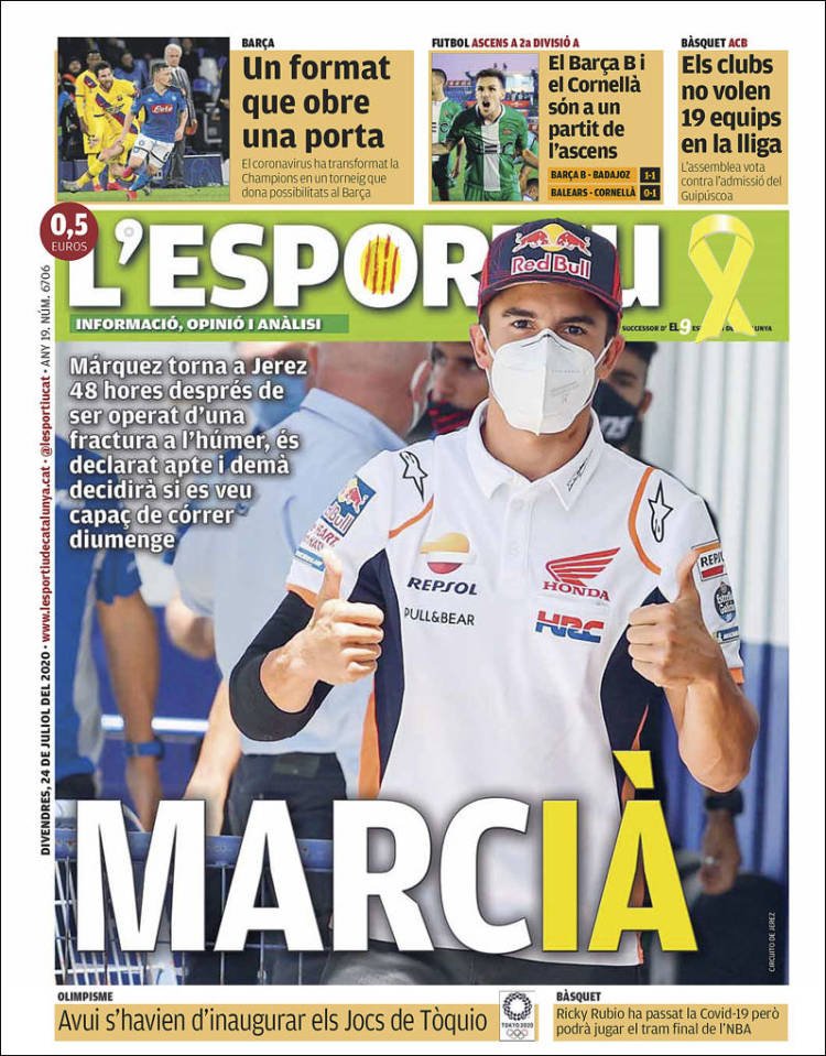 L'Esportiu Portada 24 07 2020