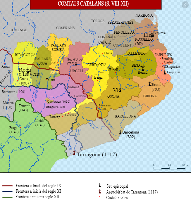 Expansió territorial catalana durant el govern de Ramon Berenguer III. Font Viquipedia