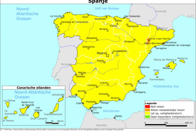 mapa d'espanya ministeri holanda restriccions