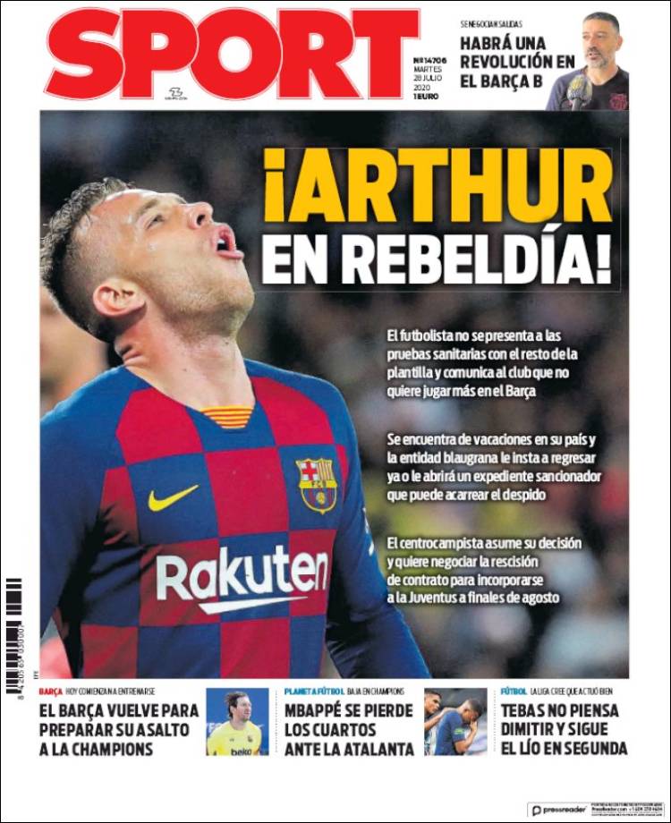 Sport Portada 28 07 2020