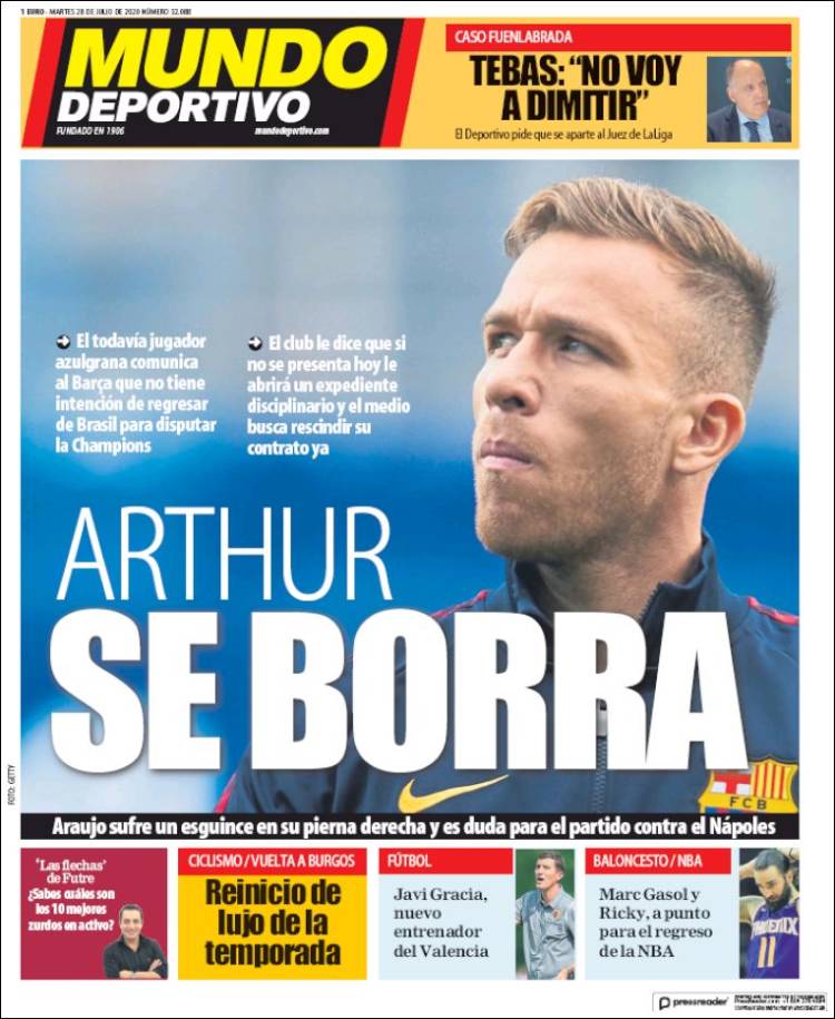 Mundo Deportivo Portada 28 07 2020