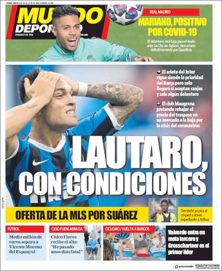 Mundo Deportivo Portada 29 07 2020