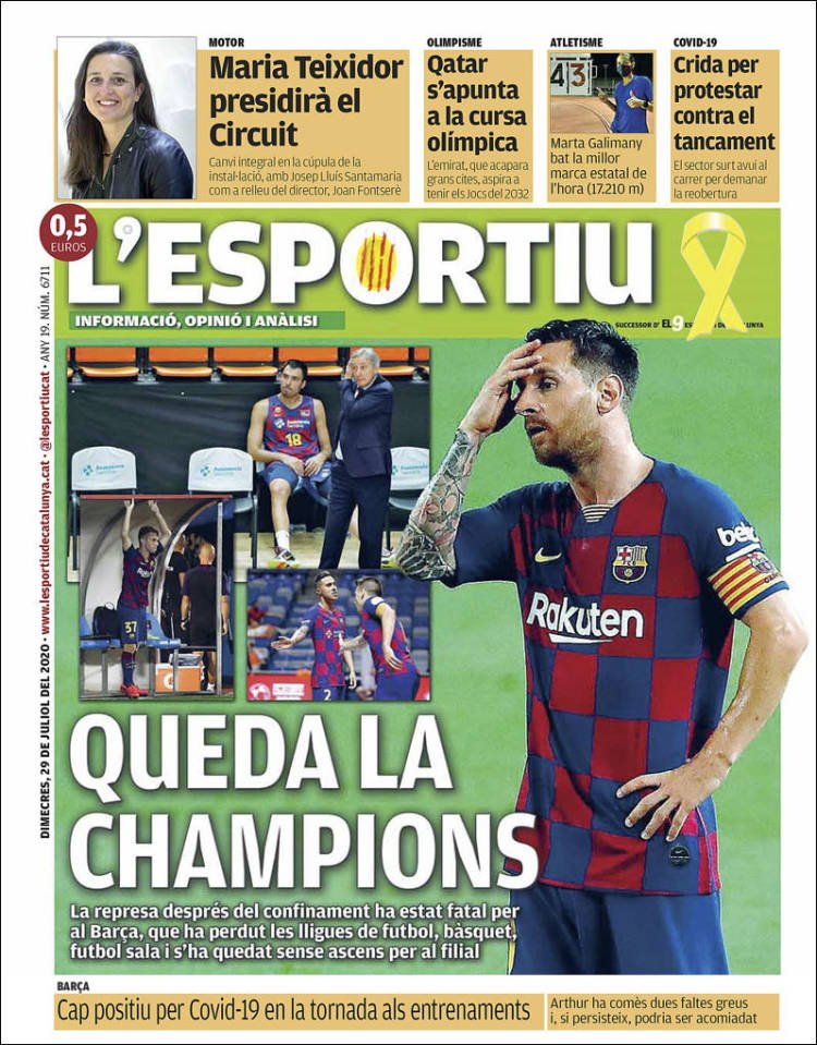 L'Esportiu Portada 29 07 2020