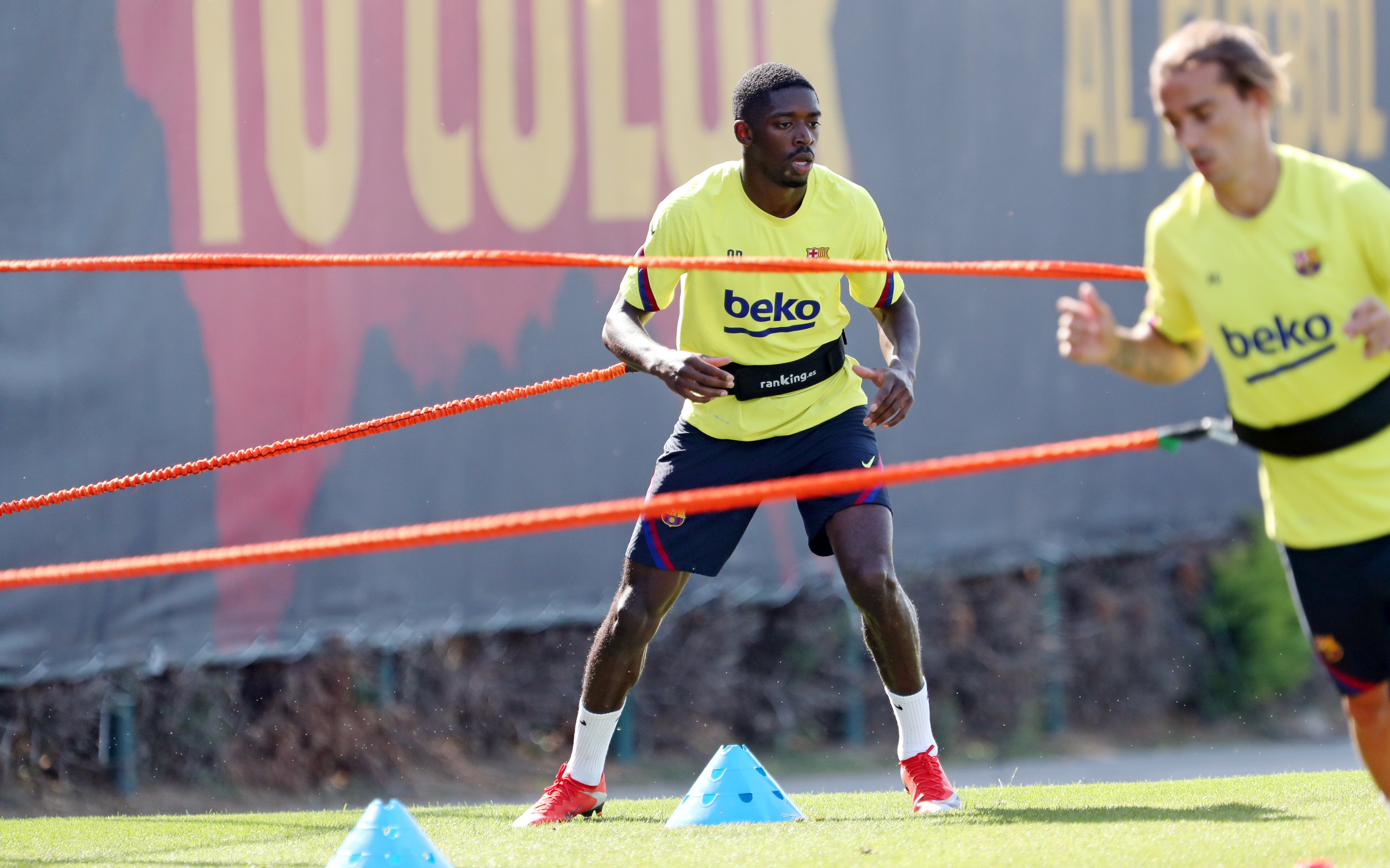 Griezmann y Dembélé: entrenamiento con el grupo y mirando hacia el Nápoles