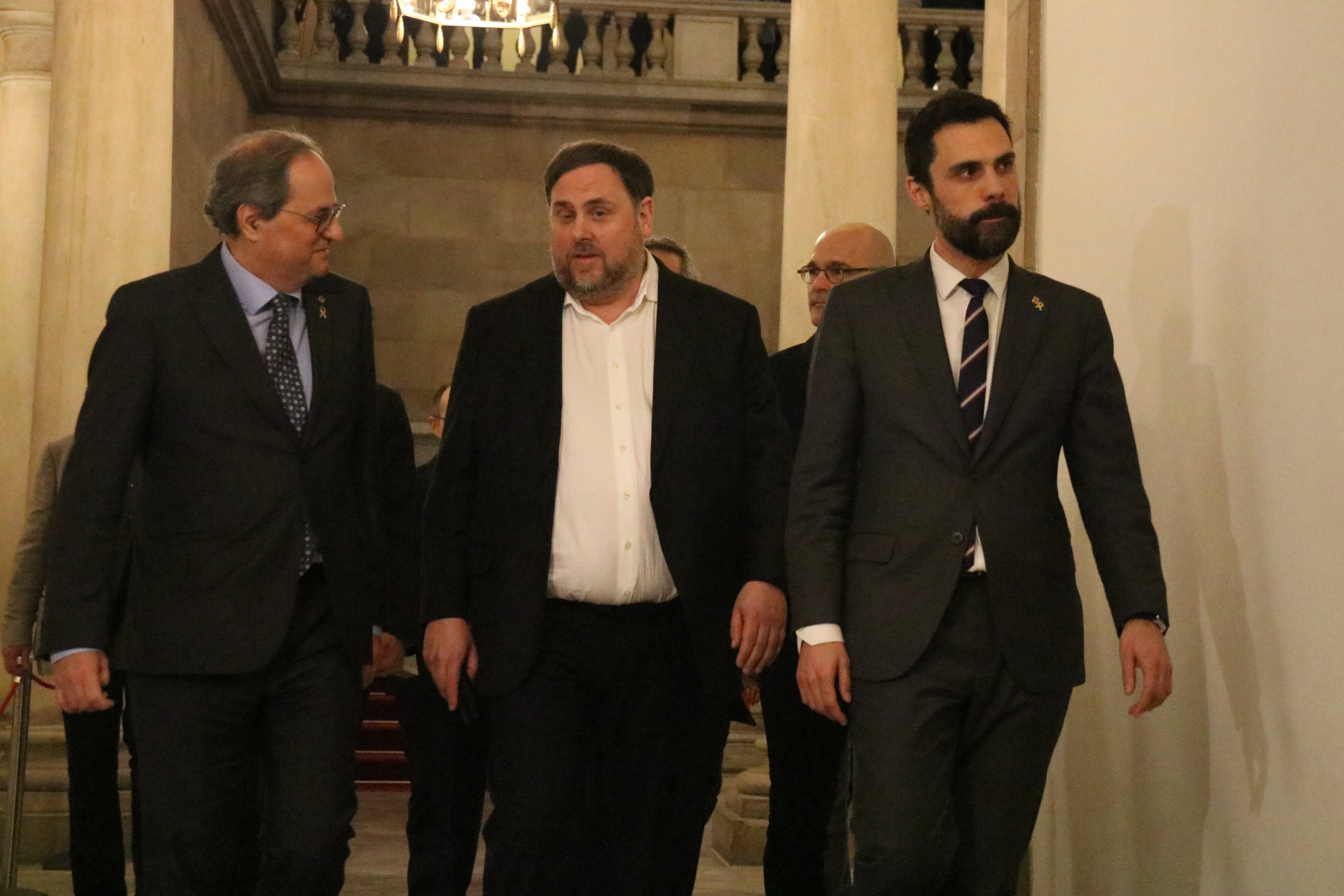 Reunió a Palau: Junqueras i Torra han parlat del calendari electoral