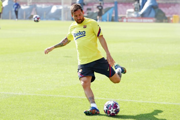 Leo Messi entrenamiento Barca Camp Nou FC Barcelona