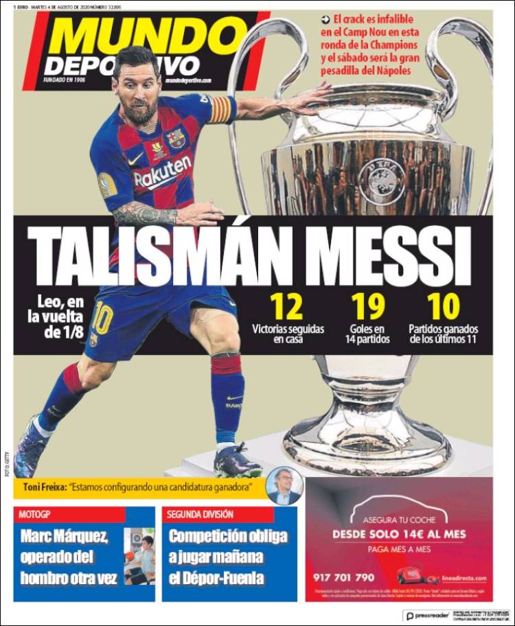 Mundo Deportivo Portada 04 08 2020