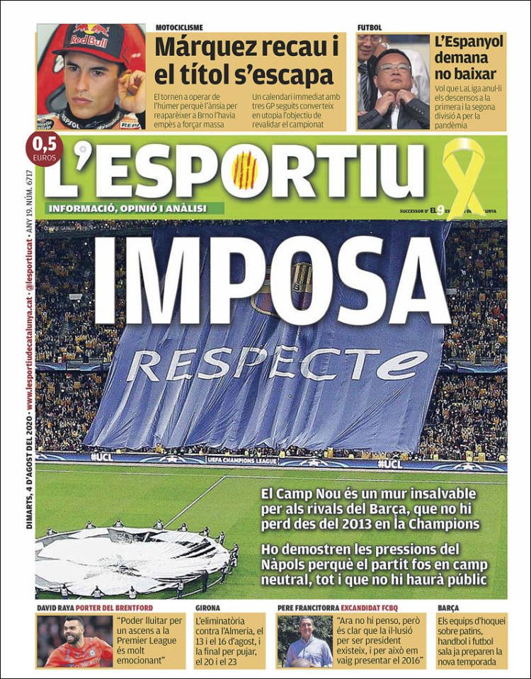 L'Esportiu Portada 04 08 2020