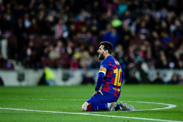 Messi arrodillado triste Barca EuropaPress