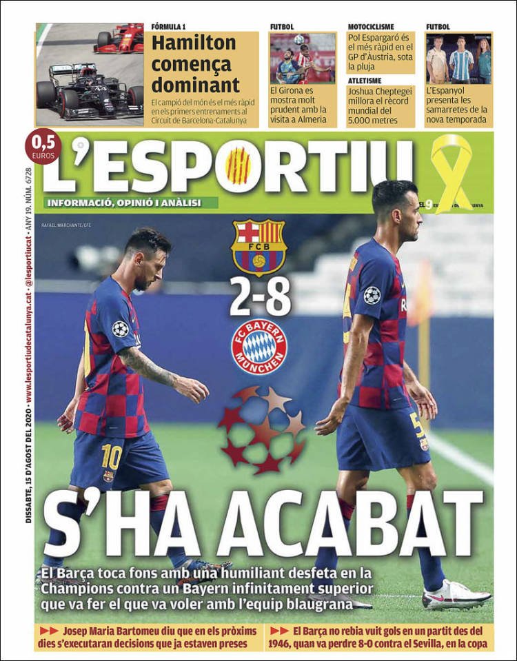 L'Esportiu Portada 15 08 2020