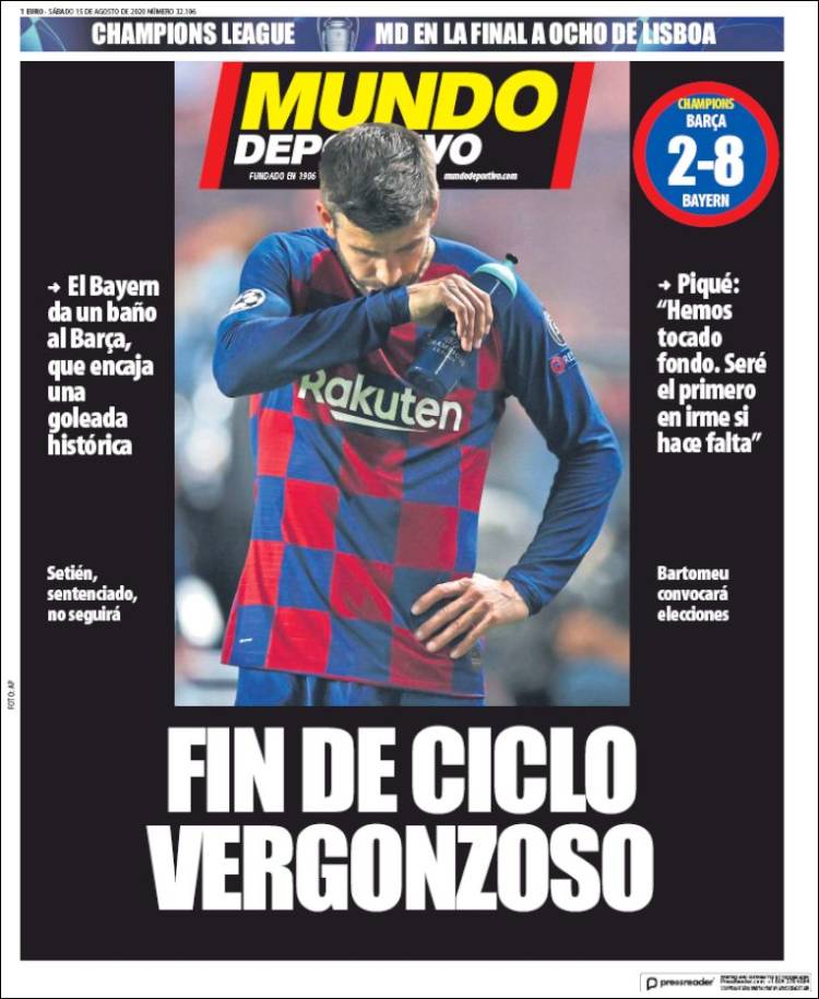 Mundo Deportivo Portada 15 08 2020