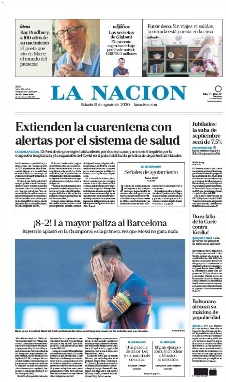 La Nación Portada 15 08 2020