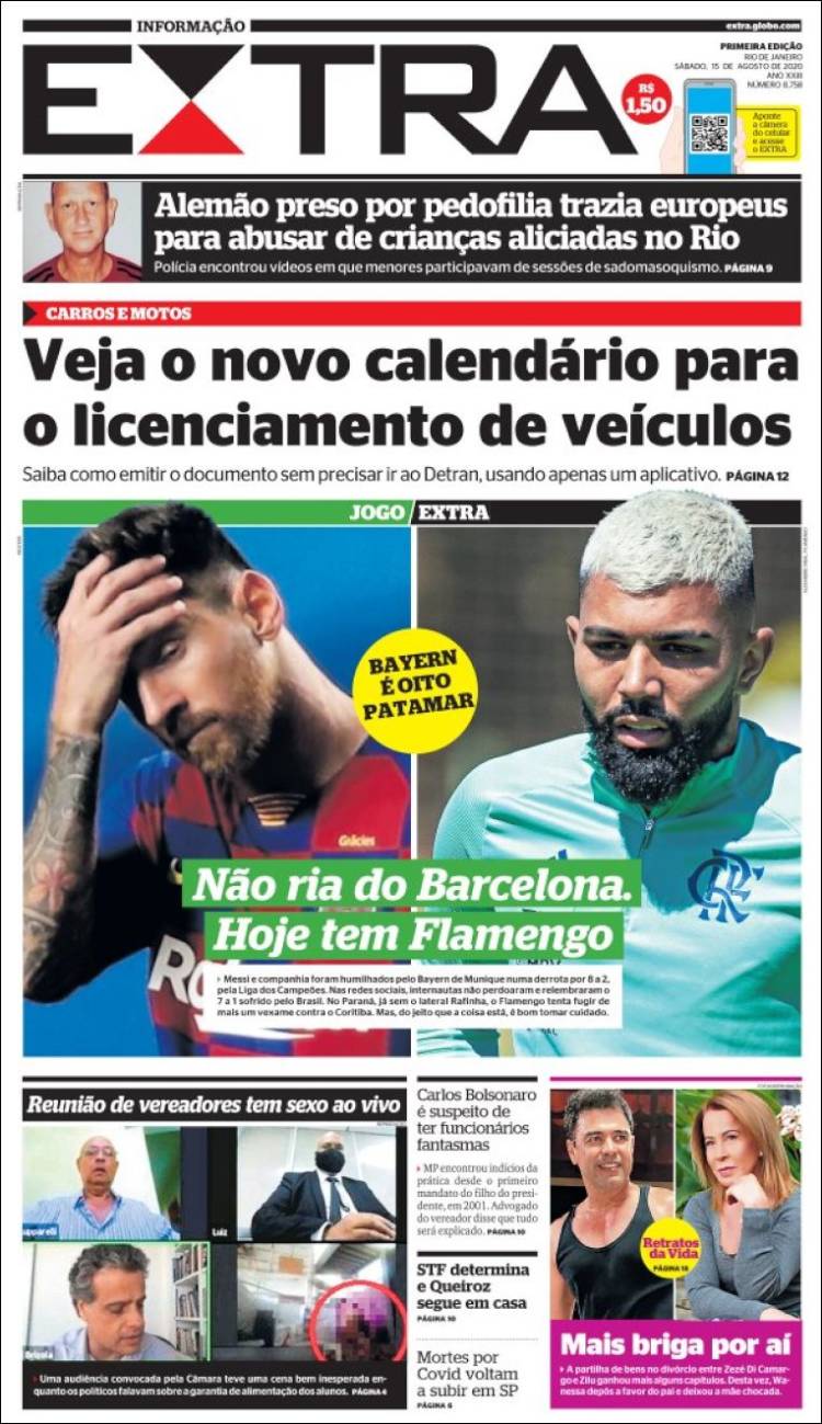 Extra Brasil Portada 15 08 2020