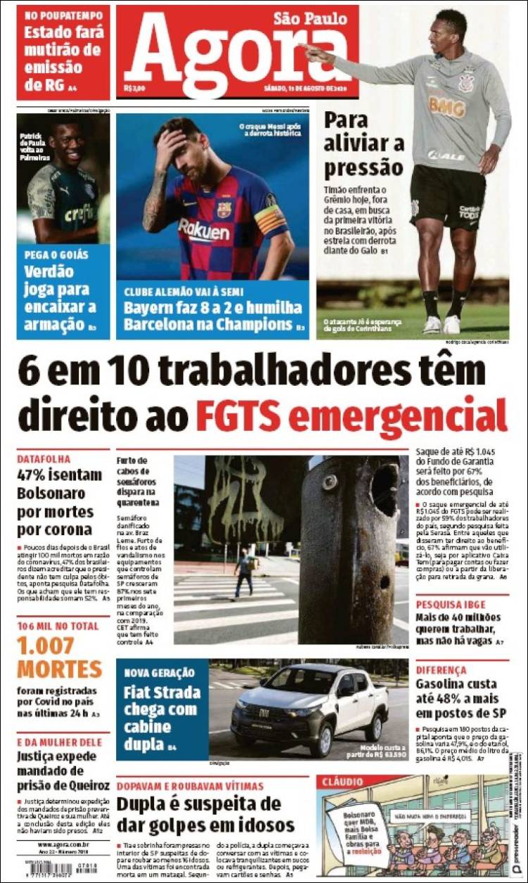 Agora Sao Paulo Portada 15 08 2020