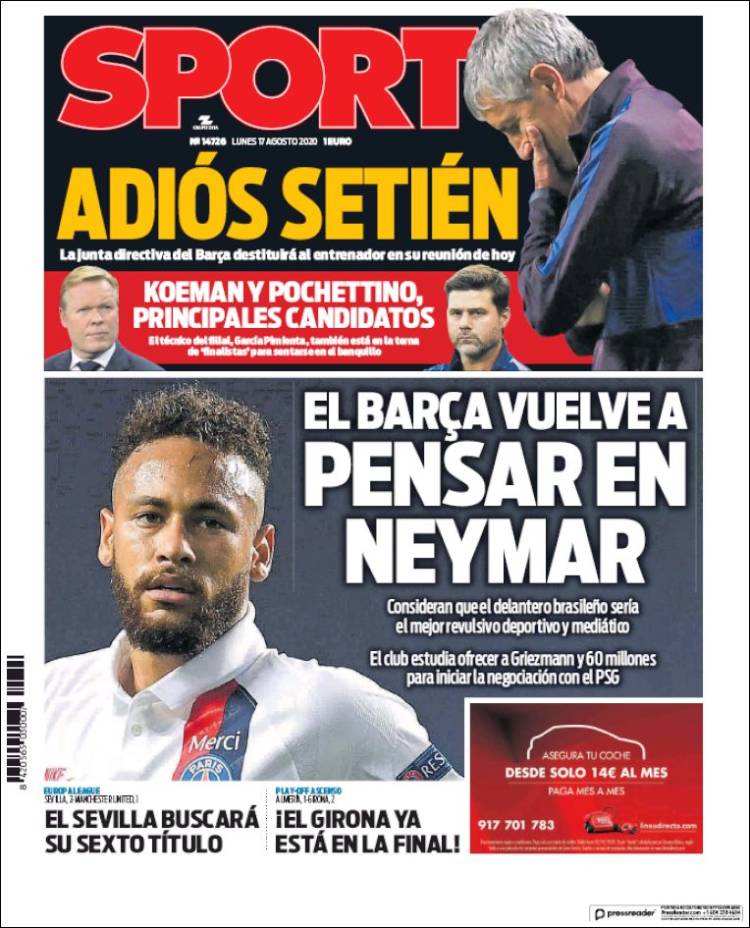 Sport Portada 17 08 2020