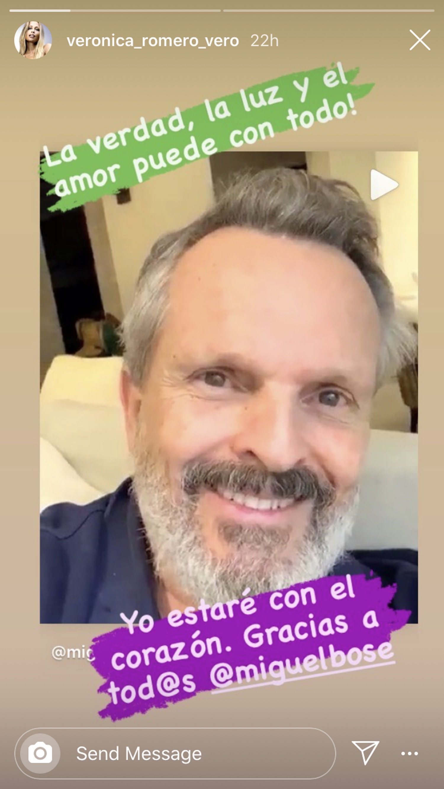 Veronica Romero OT Miguel Bosé instagram