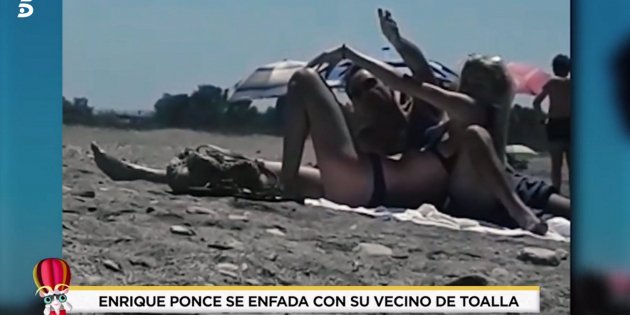 Enrique Ponce enfadado Ana Soria playa T5
