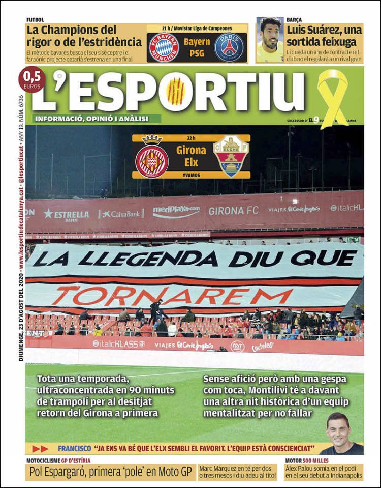 L'Esportiu Portada 23 08 2020