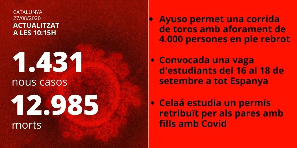 card coronavirus directe 27 agost