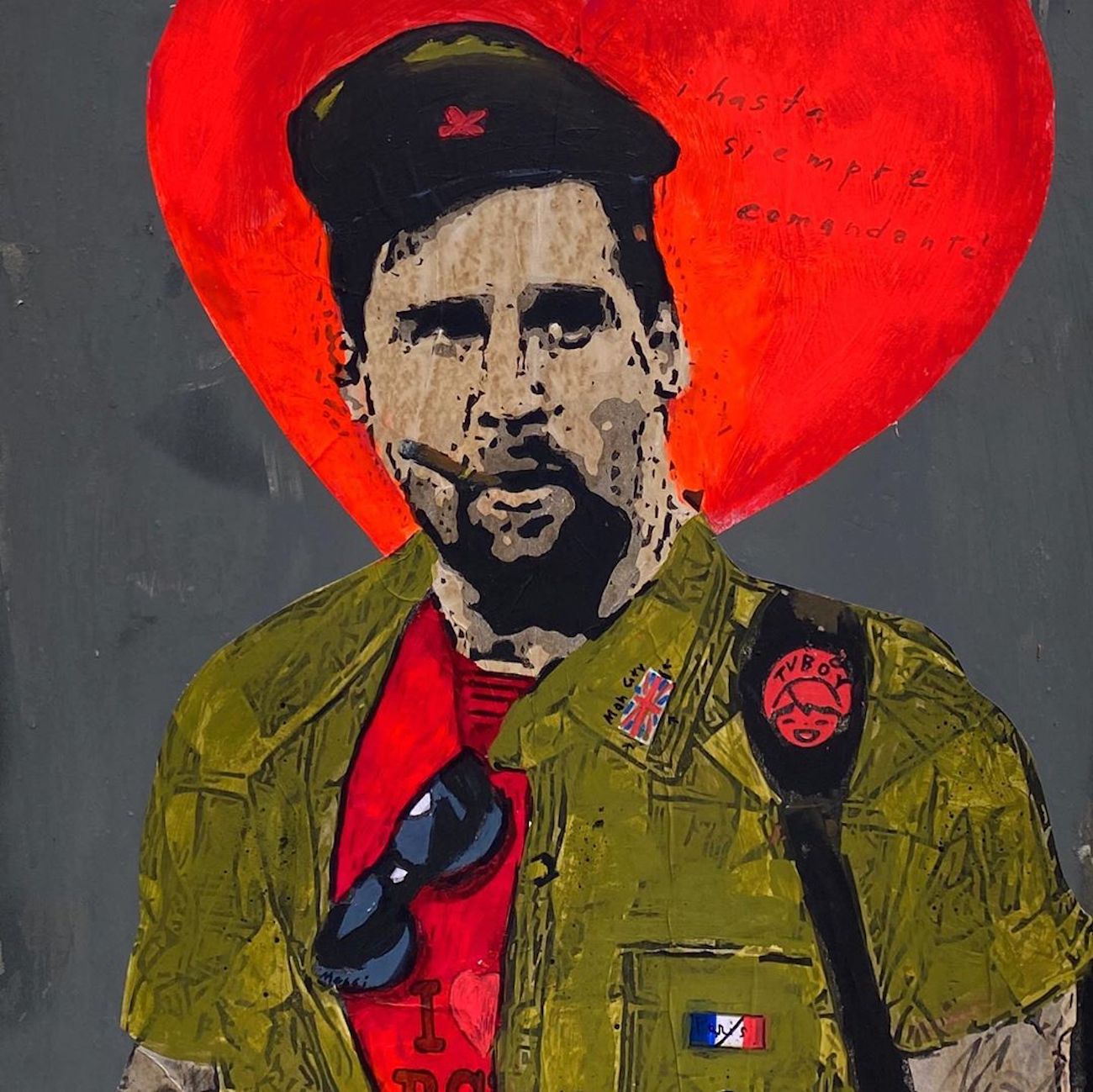 FOTOS | L'artista TVBoy homenatja Messi vestint-lo de Che Guevara a Barcelona