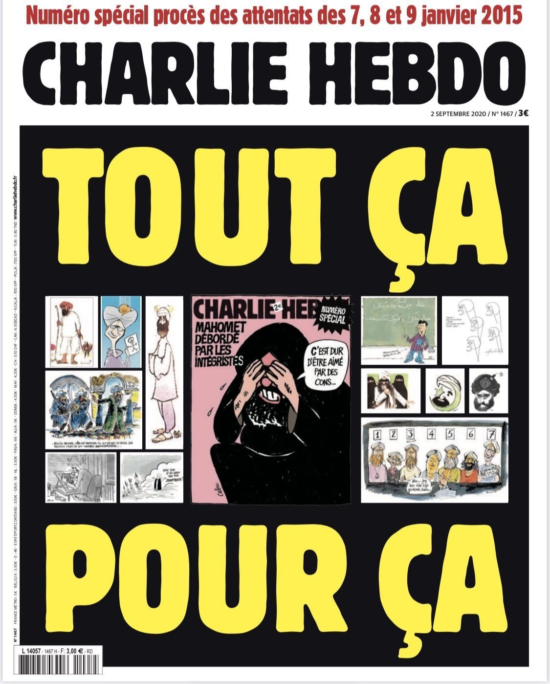 Charlie Hebdo publica de nuevo las viñetas de Mahoma coincidiendo con el juicio