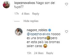 Comentarios publicación Nagore Robles