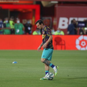 Messi escalfament Barcelona Barca Europa Press Messi escalfament Barcelona Barca Europa Press