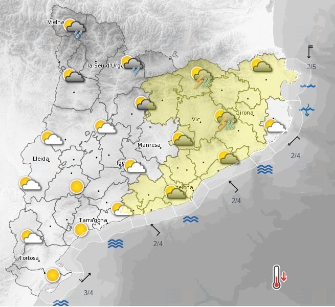 mapa previsió meteorològica 060920 - Meteocat