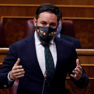 Santiago Abascal mascareta Desperta Ferro! EFE Santiago Abascal mascareta Desperta Ferro! EFE