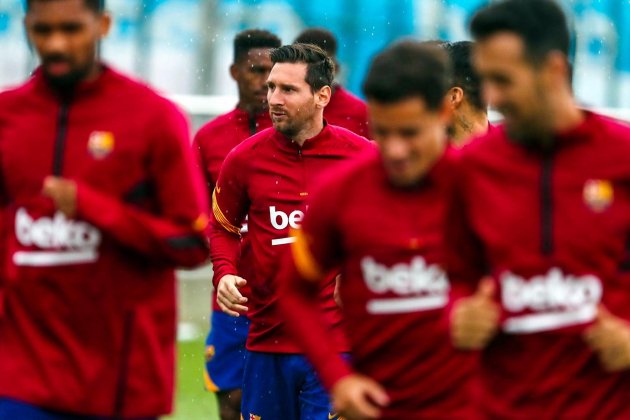 Leo Messi entrenamiento grupo @fcb