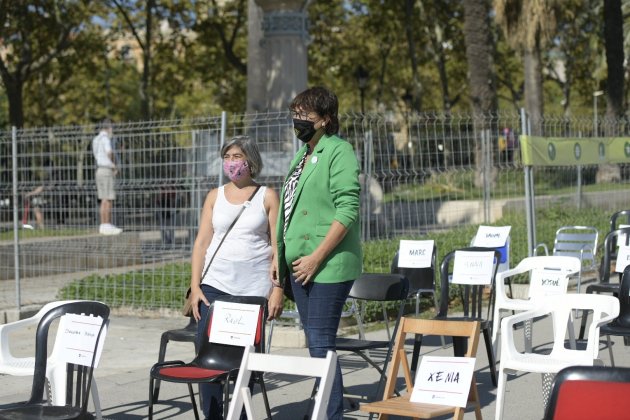 Diada 2020 acto Òmnium Diana Riba Maria Contreras Cuello|Garganta