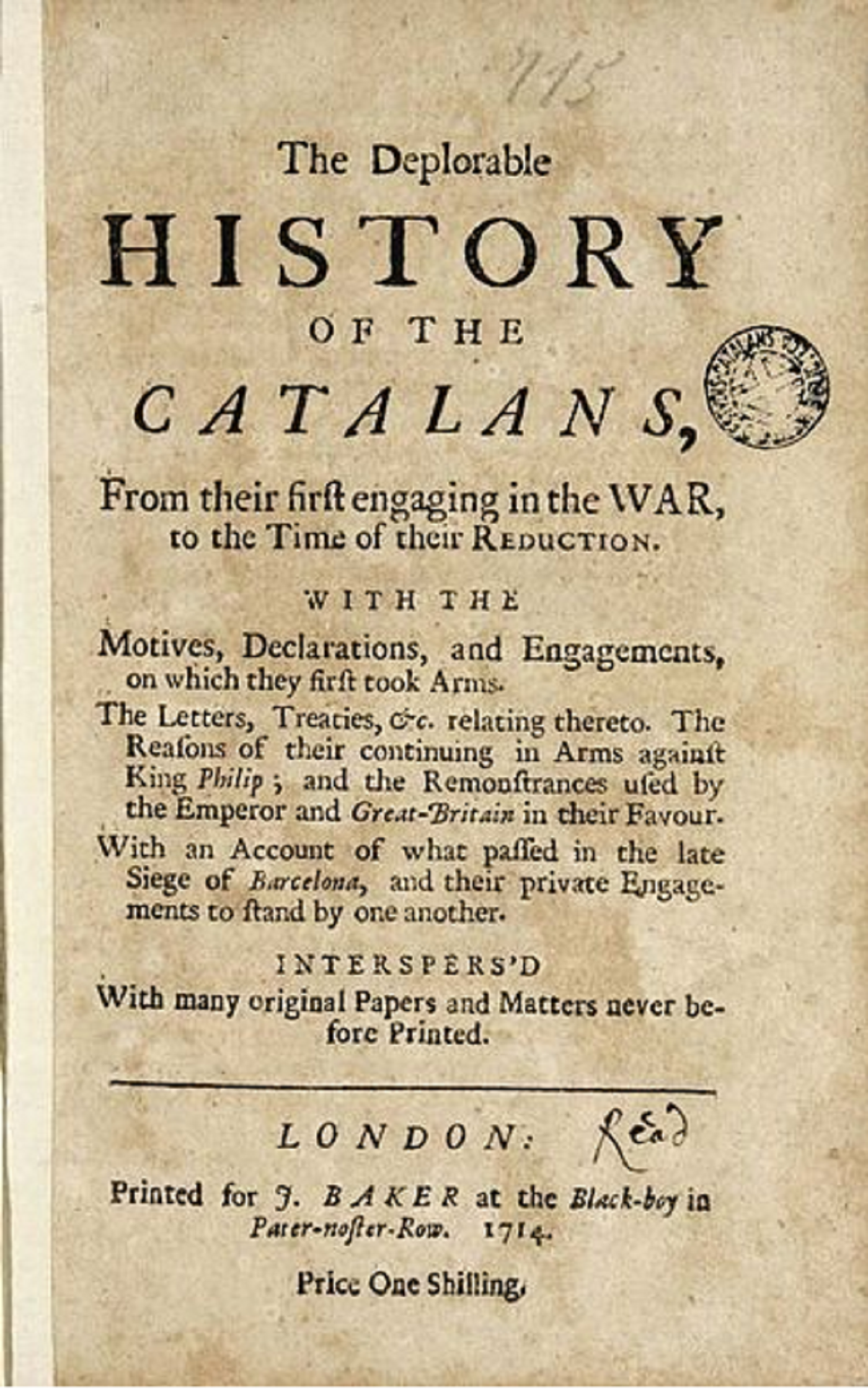 1713, el caso de los catalanes: "Inglaterra no tiene amigos, sólo intereses"