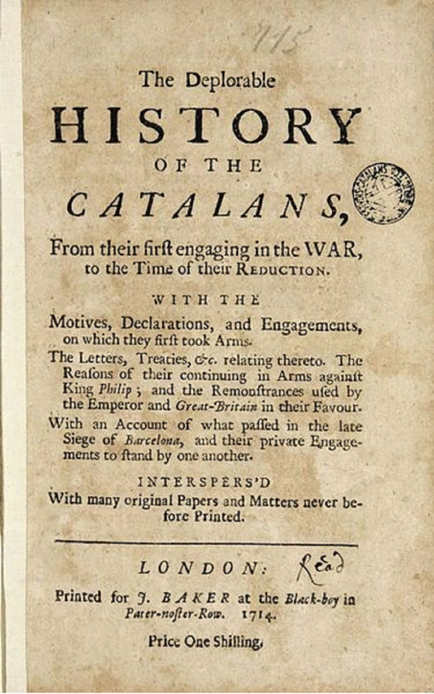 1713, el cas dels catalans: “Anglaterra no té amics, només interessos”