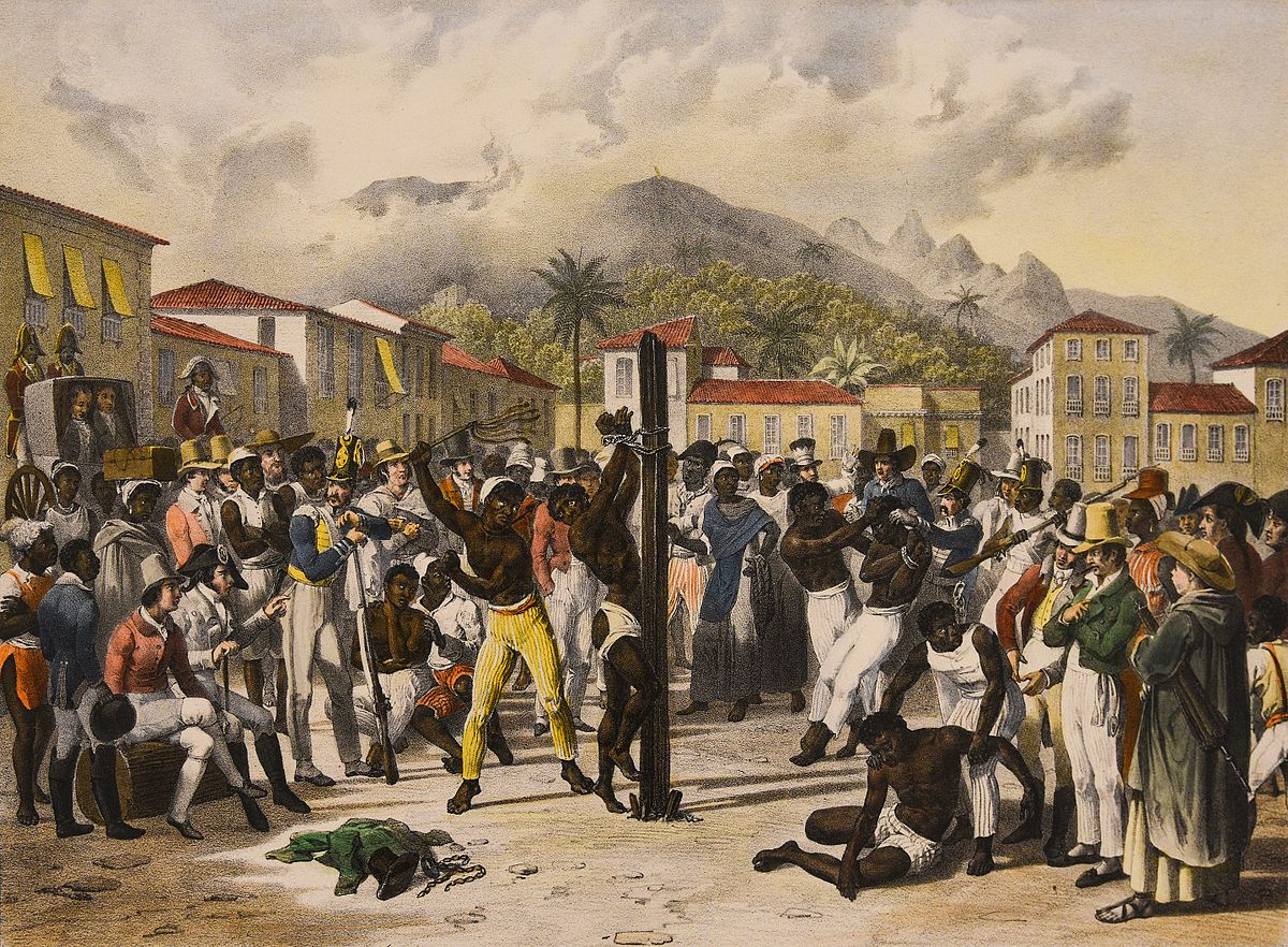 Mercat d'esclaus (segle XIX). Font Instituto Itaú Cultural. Sao Paulo