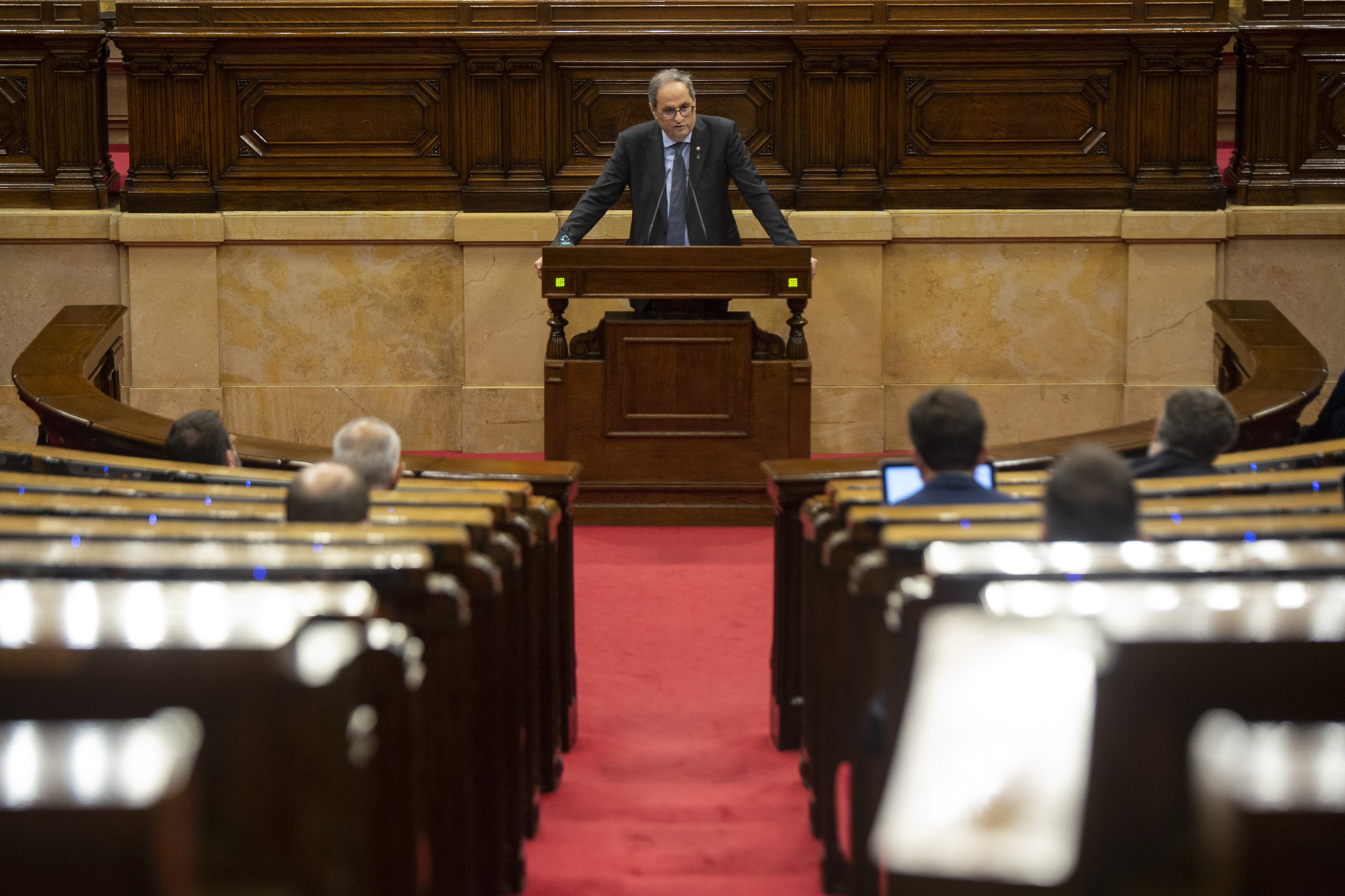 JxCat, ERC i la CUP, amb Torra: renoven el compromís amb la independència