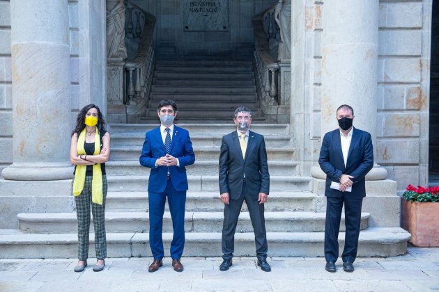 Quirze Salomó, Joan Canadell i Bruguera, Mónica Roca i Jordi Puigneró. Foto: Cambra de Comerç